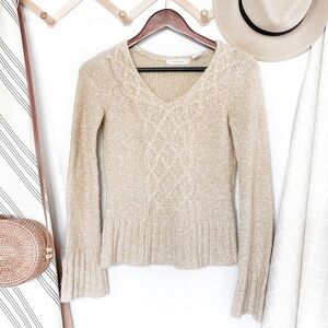Anthropologie Sleeping On Snow Cable Knit Sweater
